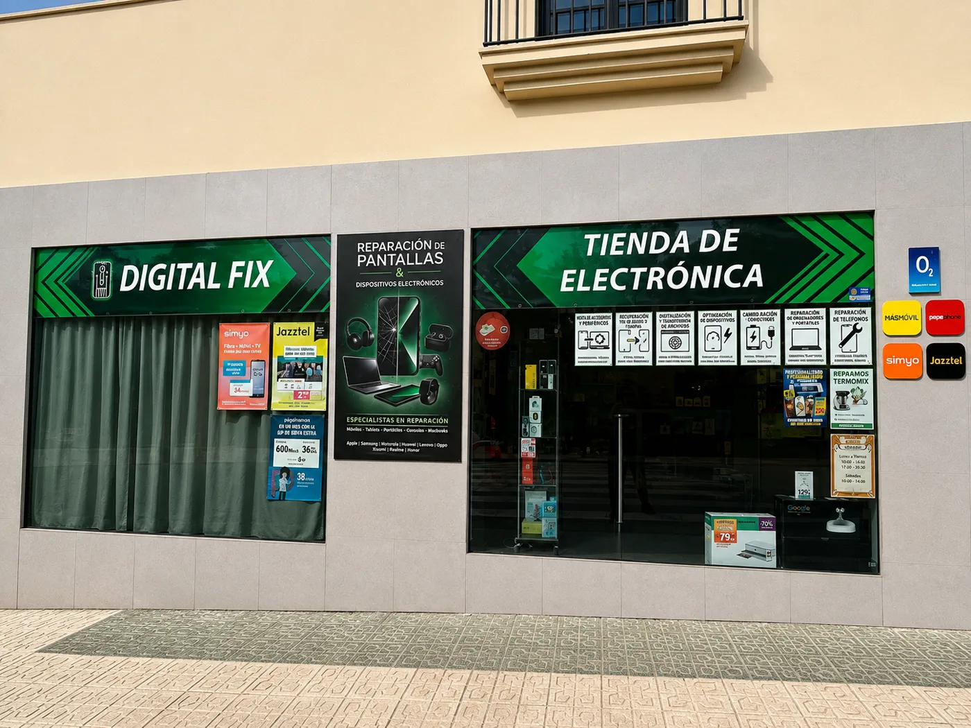 Fachada de la tienda Digital Fix en Villanueva del Rosario